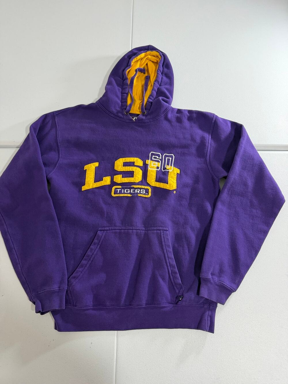 LSU Tigers Hoodie Medium Purple Gold Embroidered J-America Sweatshirt